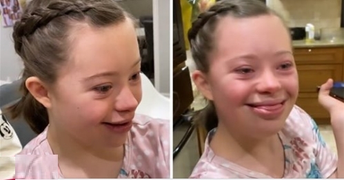 Mädchen mit Downsyndrom vergießt Freudentränen, nachdem sie ins High-School-Drill-Team schaffte